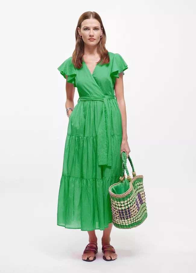 Vestido largo volntes