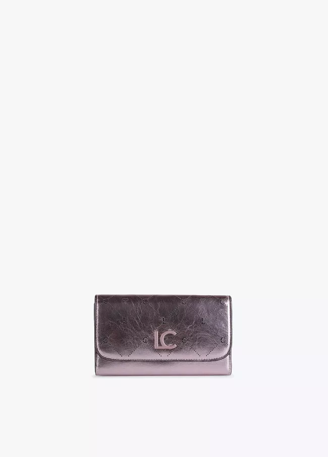 Grand portefeuille métallisé avec logo L