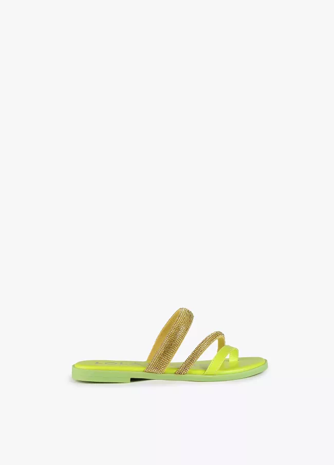 Sandalia plana strass