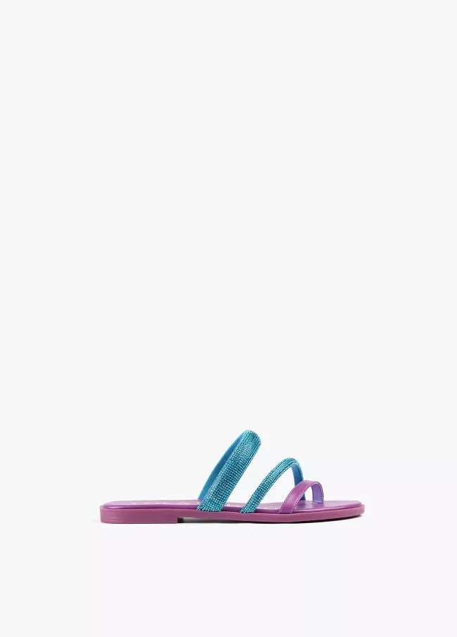 Sandalia plana strass