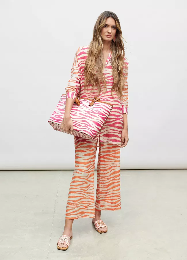 Coulotte-Hose mit Zebraprint