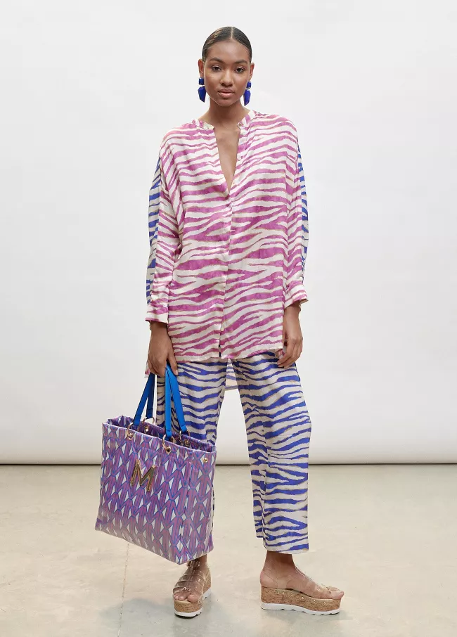 Pantalon jupe-culotte imprimé zèbre