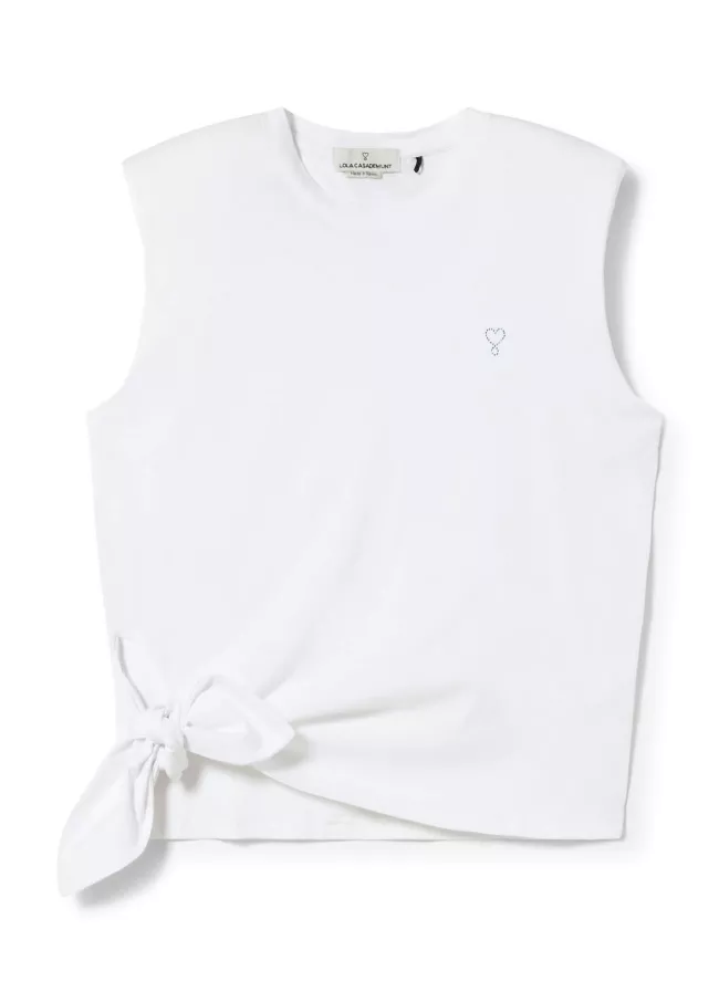 T-shirt blanc avec nœud