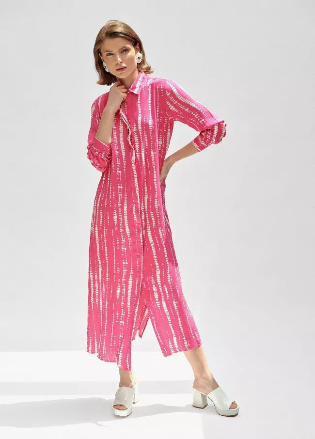 Long tie-dye print kaftan