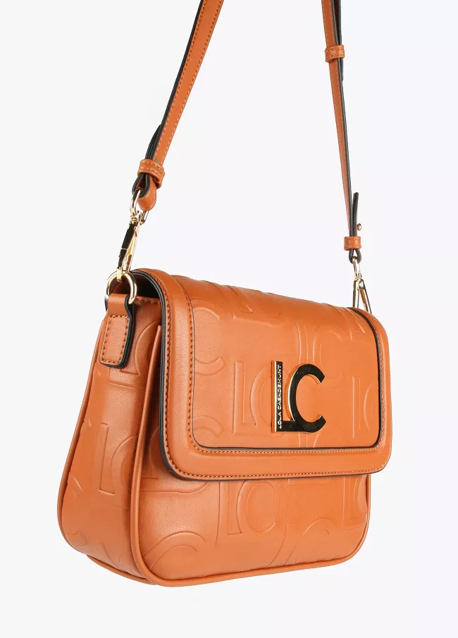 Logo crossbody bag with flap