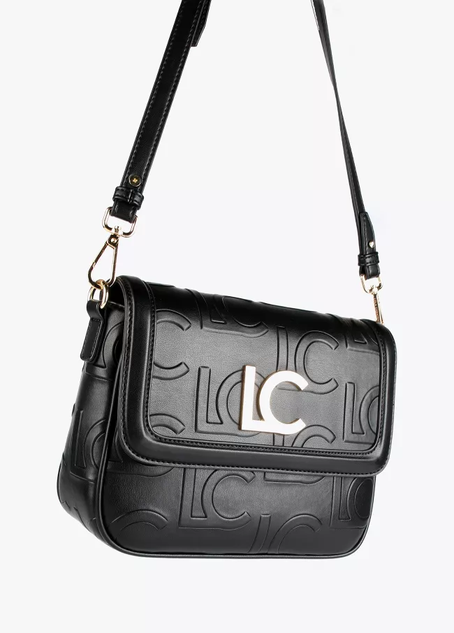 Logo crossbody bag with flap