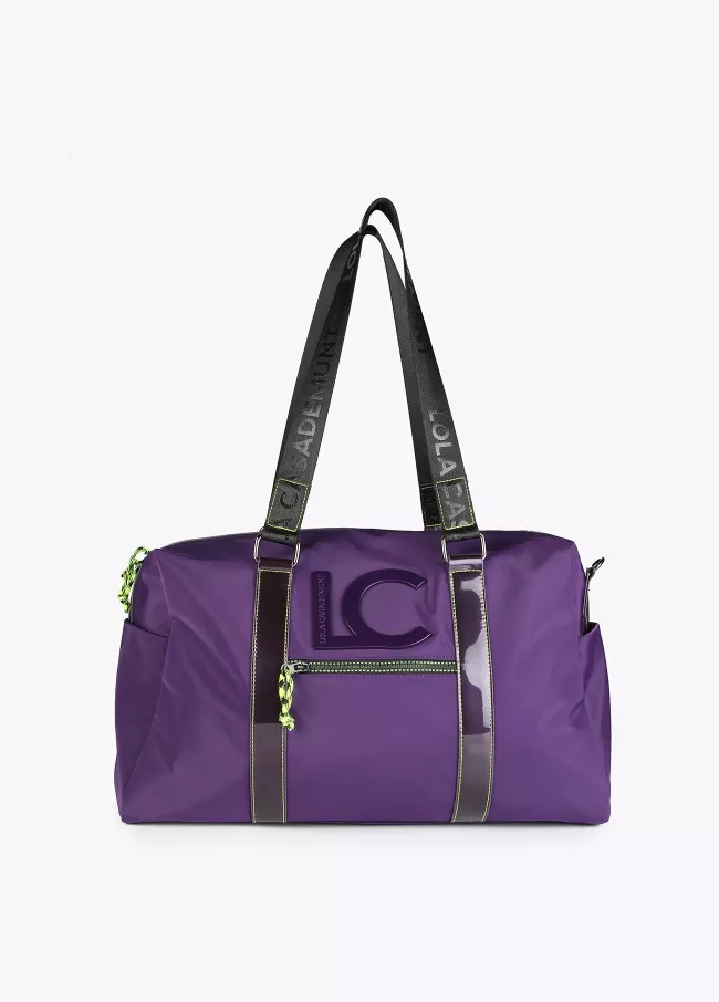 Neon logo weekend bag