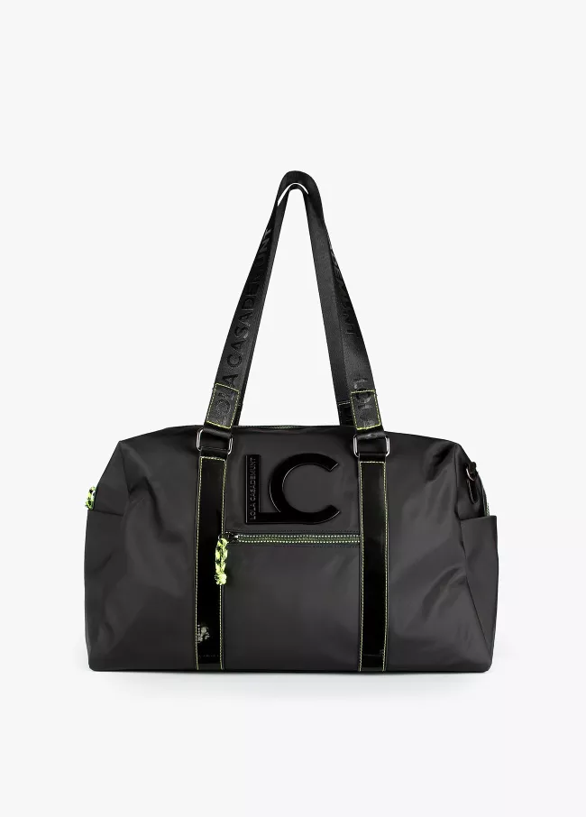 Neon logo weekend bag