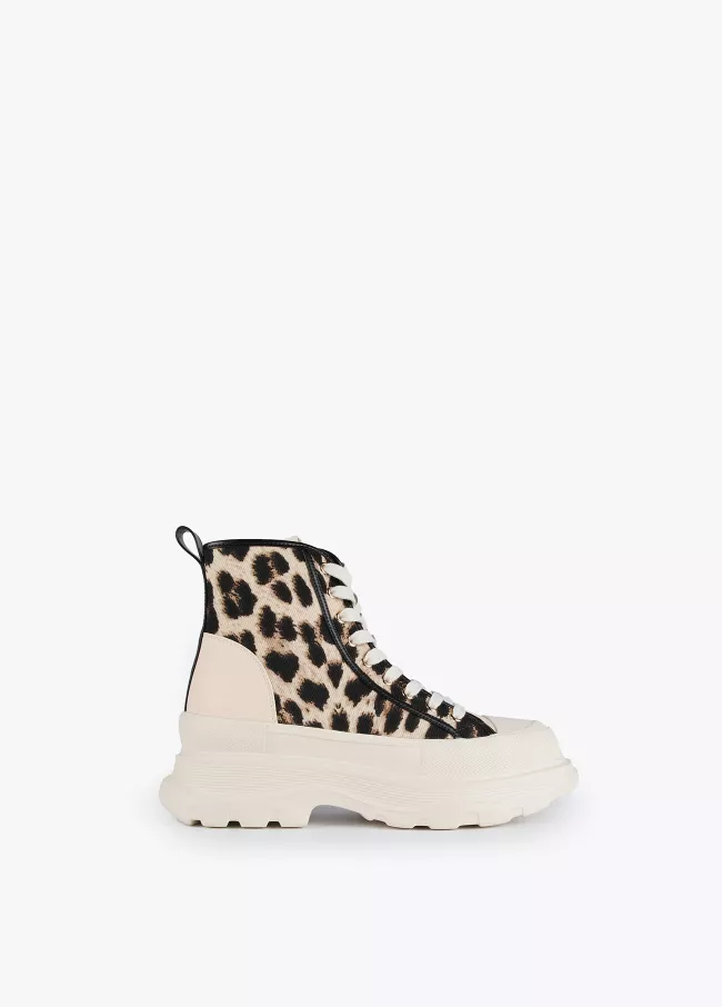 Bottines plateforme imprimé léopard