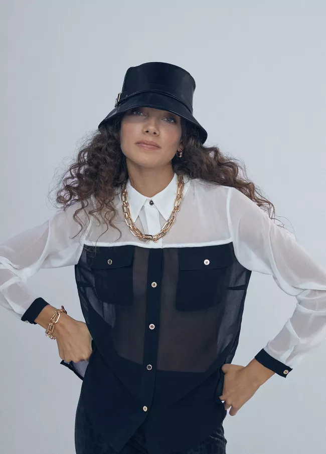 Two-tone combo shirt