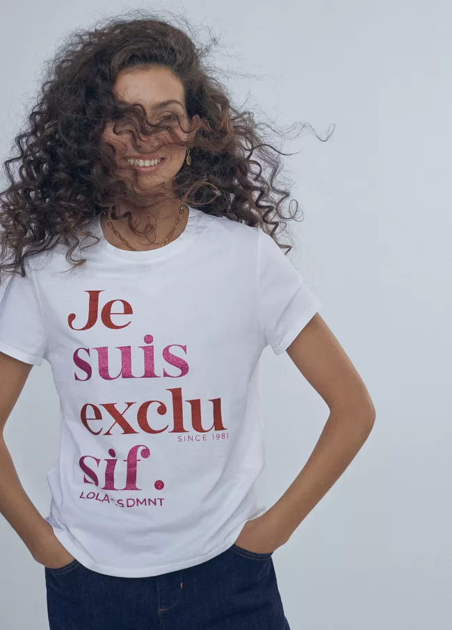 T-shirt manga curta "Je suis exclusif"