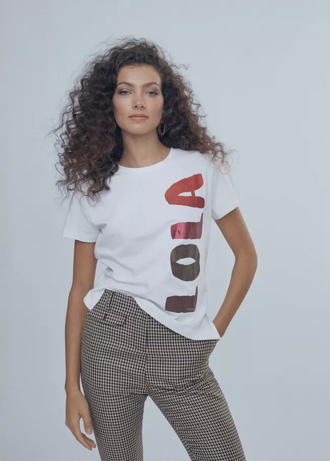 Lola glitter T-shirt with side slits