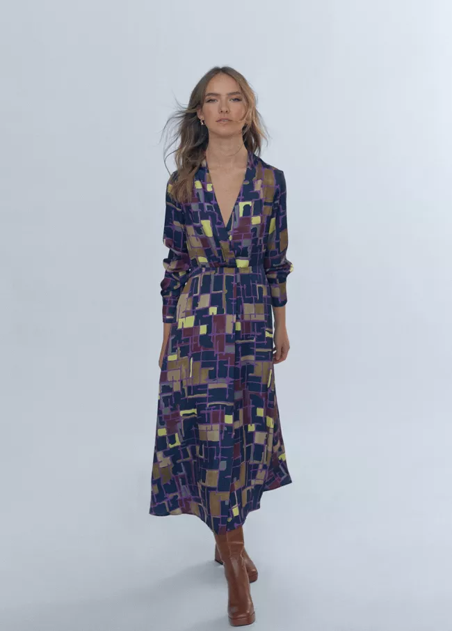 Midikleid mit geometrischem Print