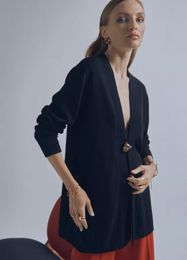Cardigan détail œillets