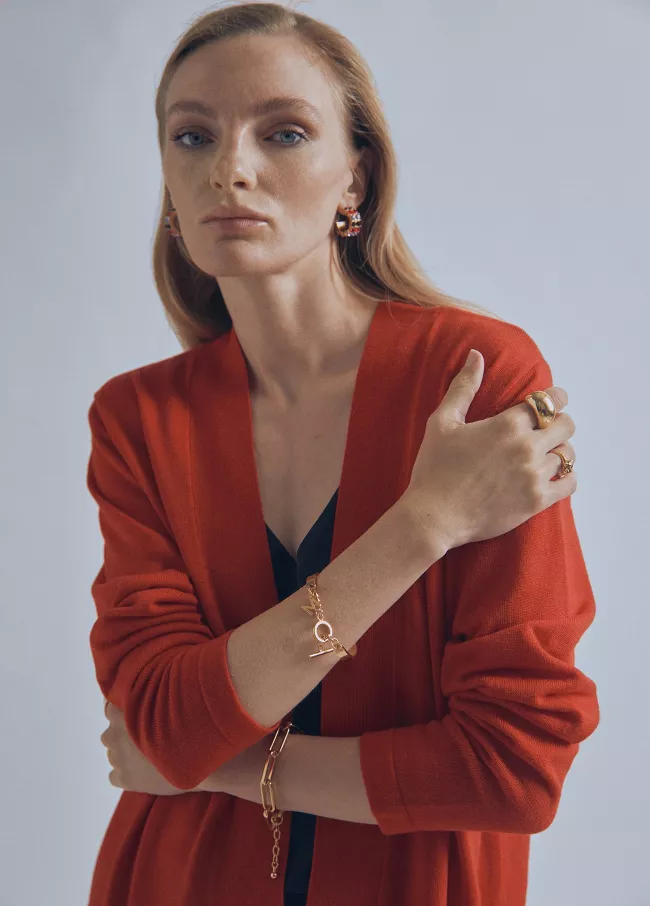 Cardigan mit Ösen-Detail