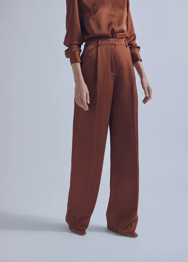 Satin palazzo trousers