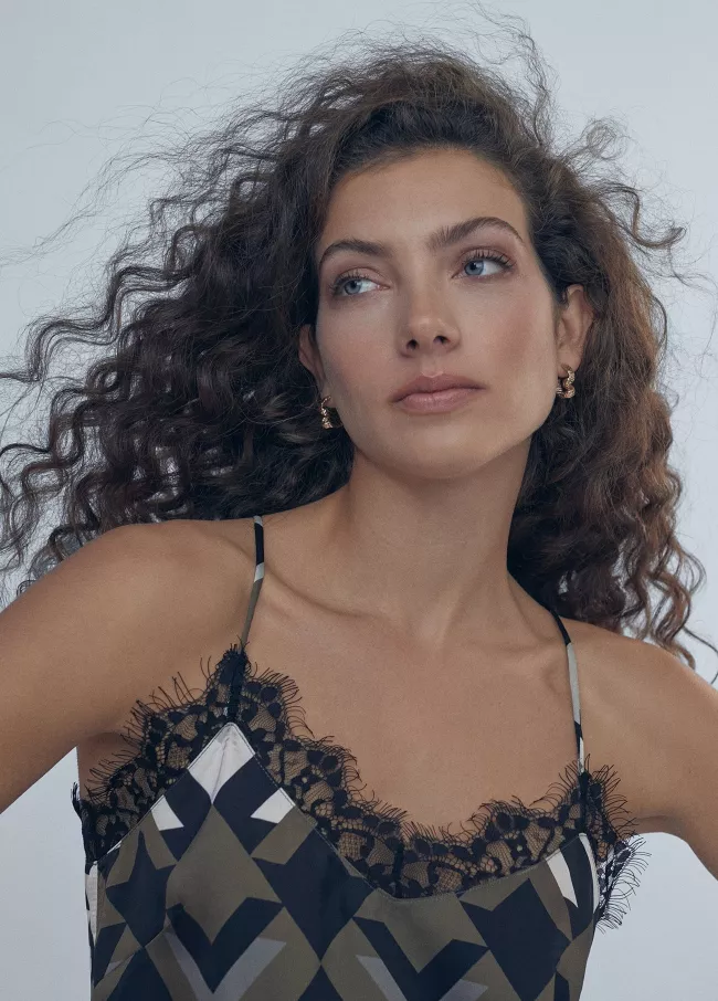 Dessous-Top mit geometrischem Print