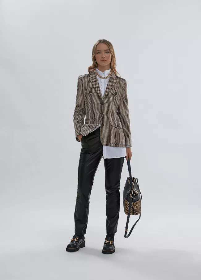Faux leather trousers