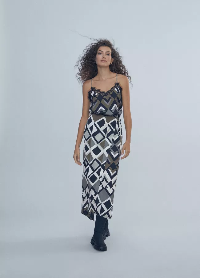 Asymmetrischer Rock mit Print