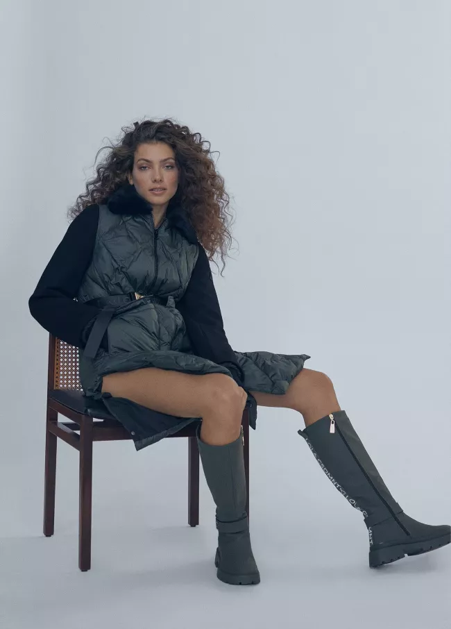 Manteau matelassé détail ceinture