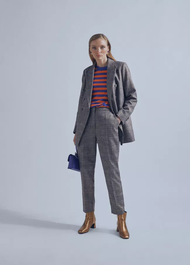 Pantalón cuadros lurex