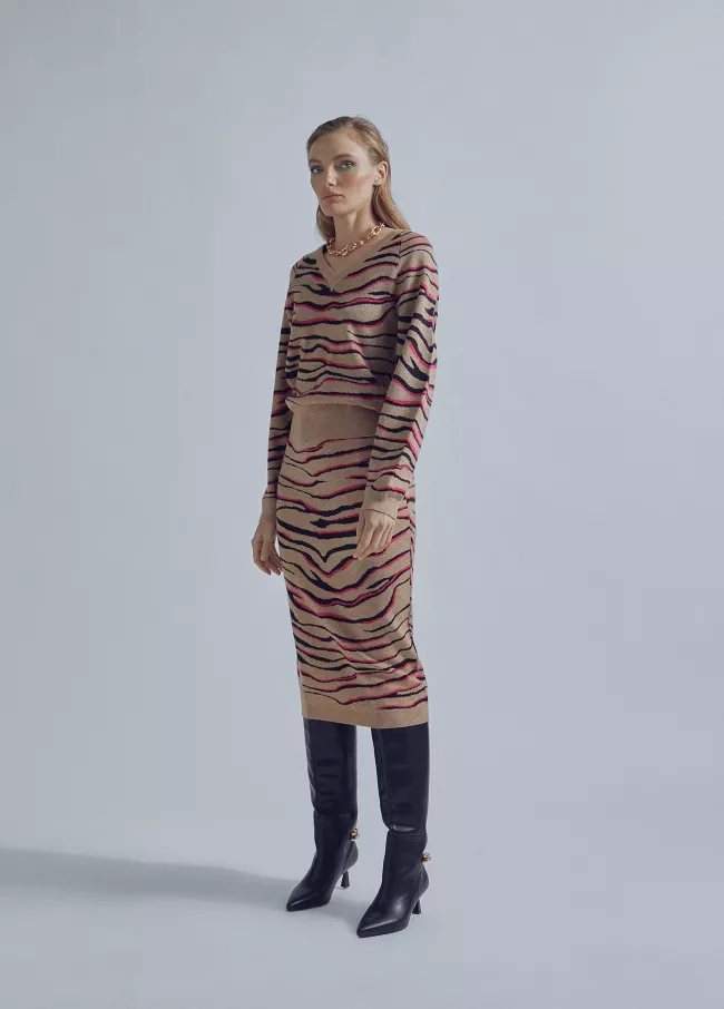 Falda punto animal print