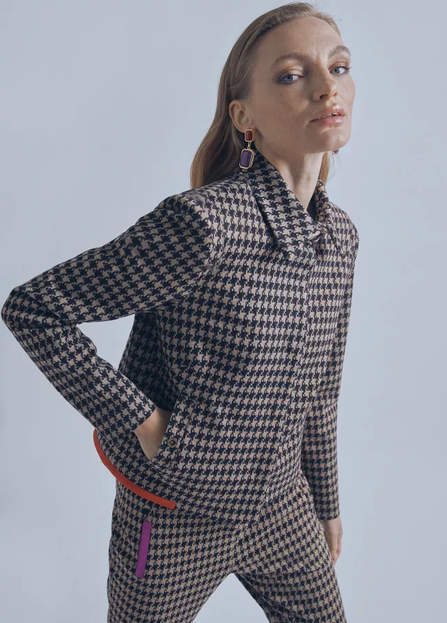 Multicoloured houndstooth jacket