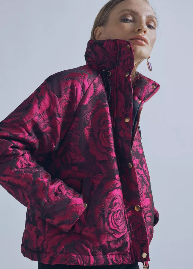 Chaqueta acolchada jacquard