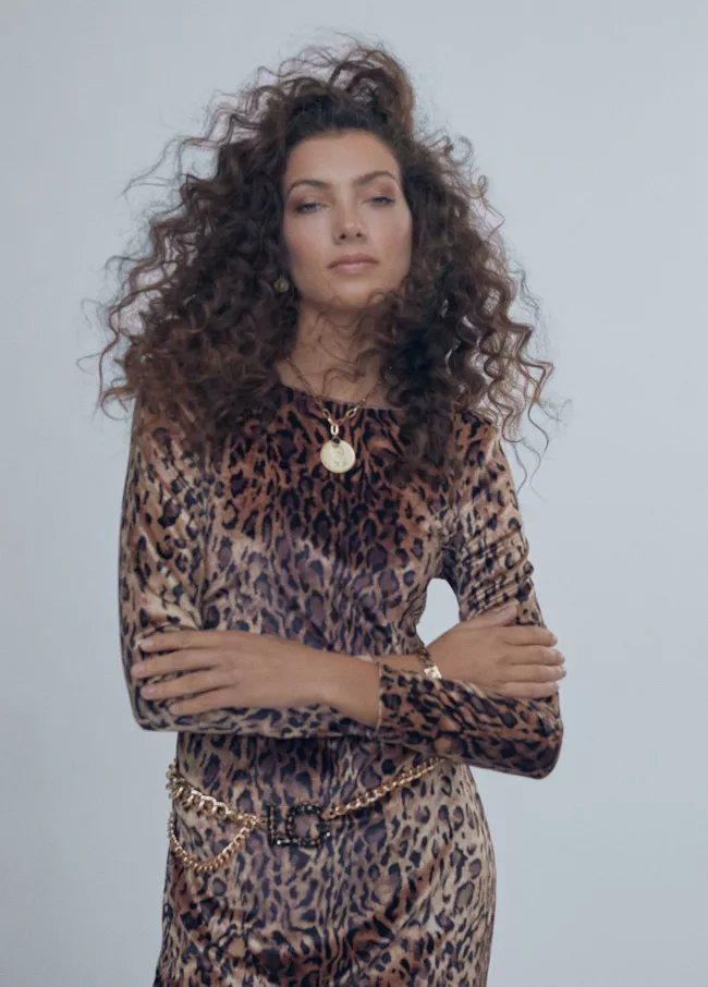 Long animal print dress