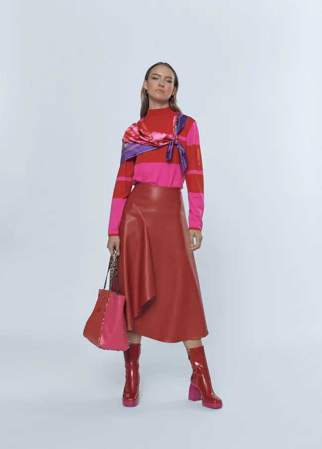 Faux leather skirt