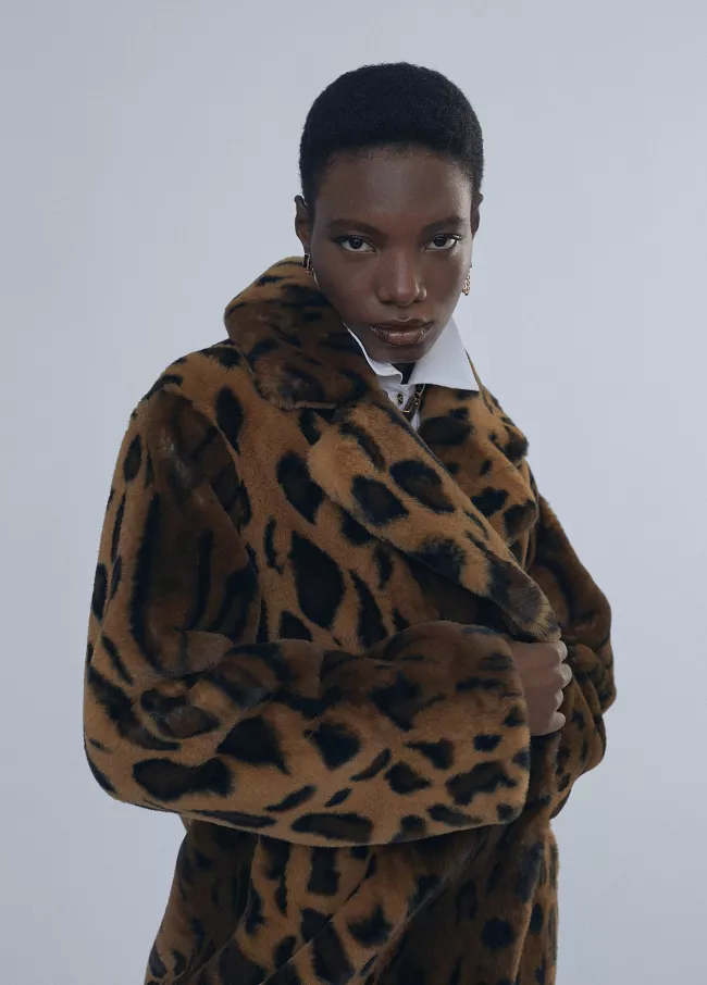 Manteau fourrure imprimé animal