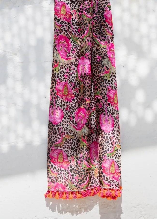 Animal print and floral sarong