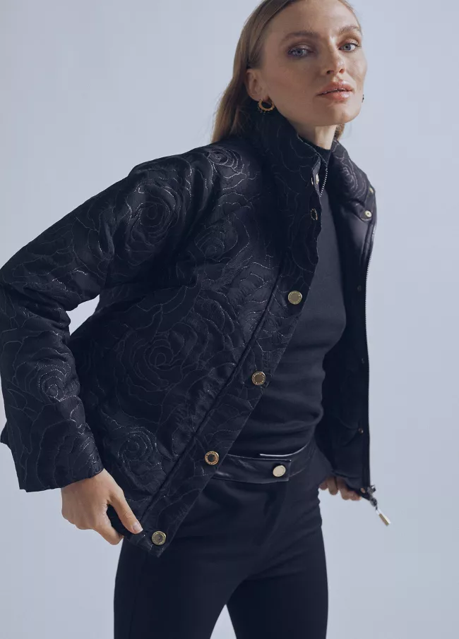 Casaco acolchoado em jacquard