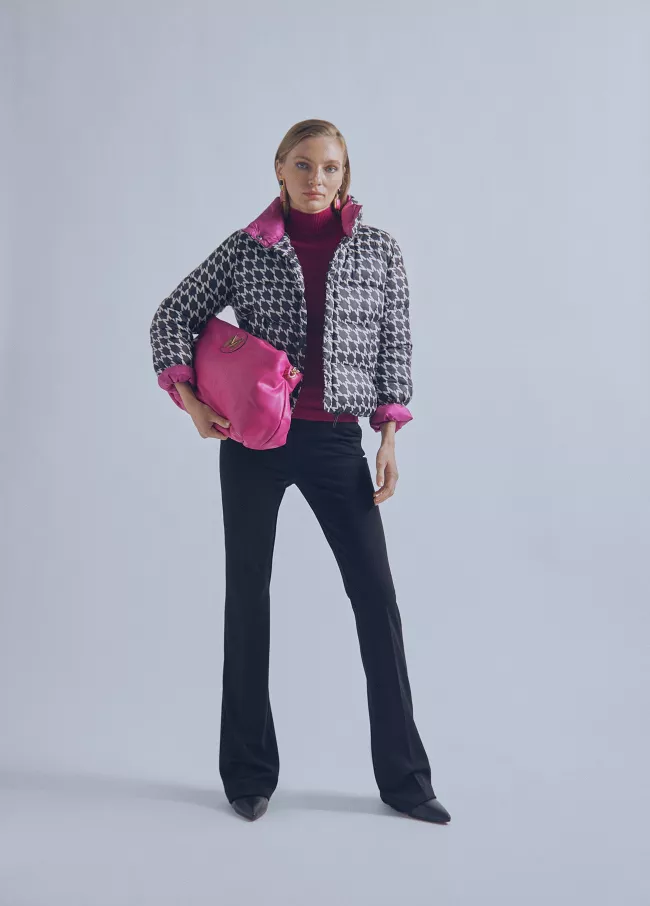 Quilted M print bomber jacket
