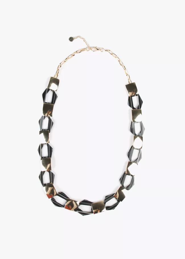 Collar largo efecto mármol