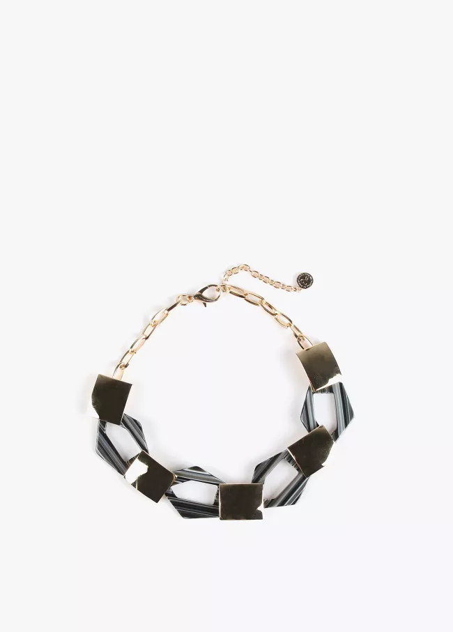 Collar corto efecto mármol