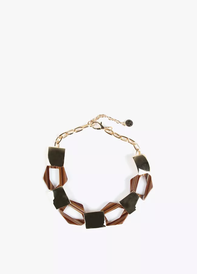 Collar corto efecto mármol
