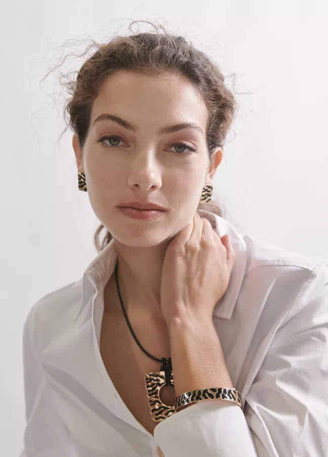 Boucles d’oreilles carrées imprimé anima