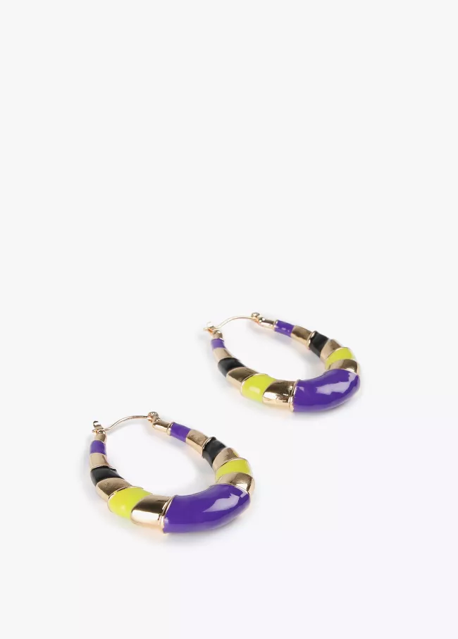 Pendientes ovalados bicolor