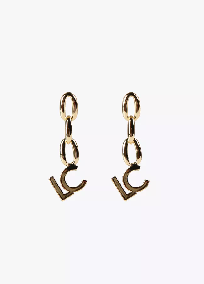 Brincos corrente e charm LC