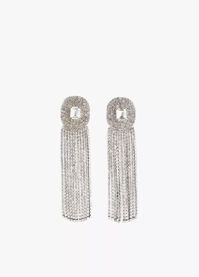 Long earrings with crystals