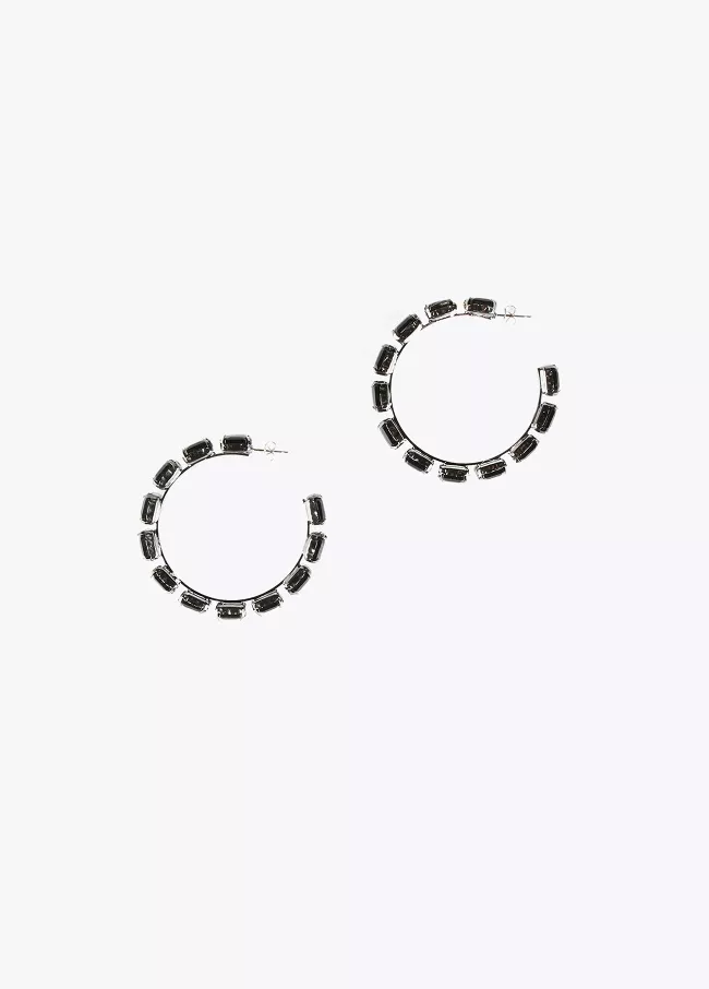 Pendientes aro cristales