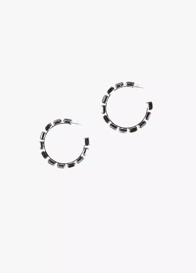 Pendientes aro cristales