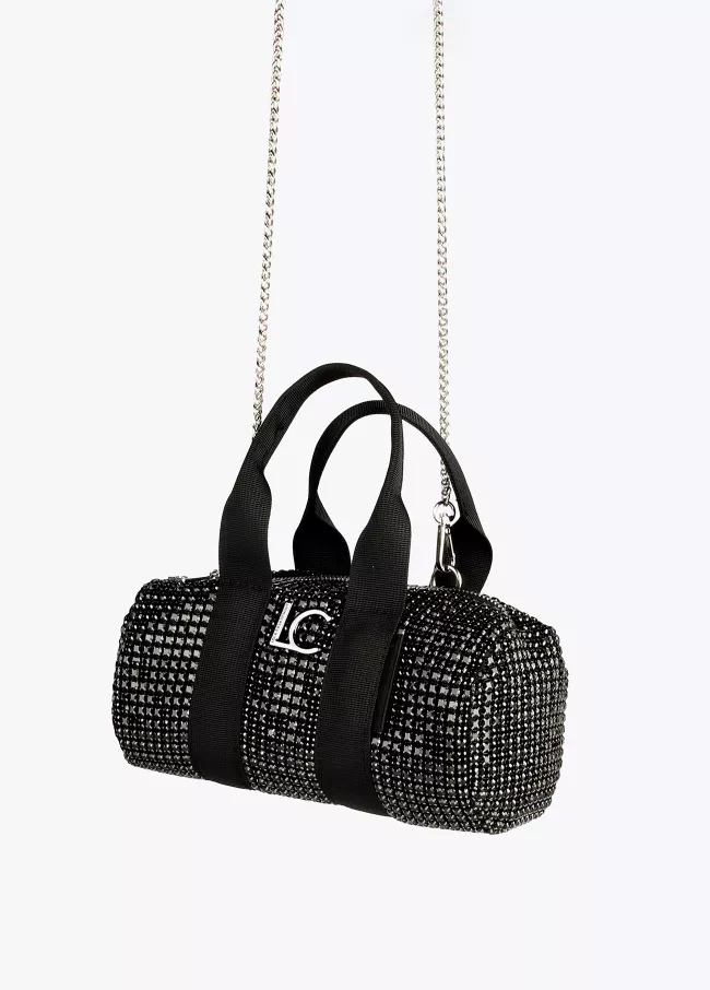 Mini bowling bag with crystals