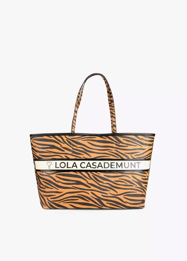 Animal print zebra tote bag