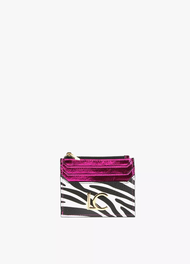 Zebra print card holder