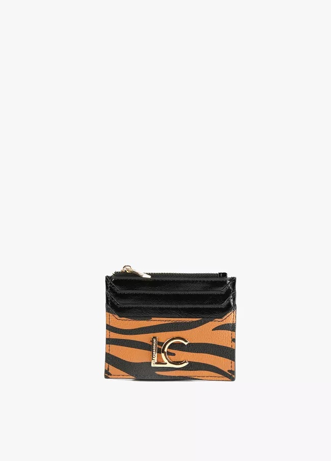 Zebra print card holder