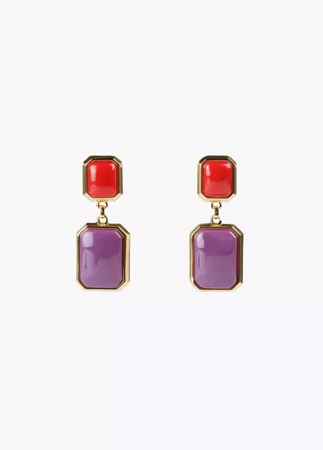 Boucles d’oreilles bicolores