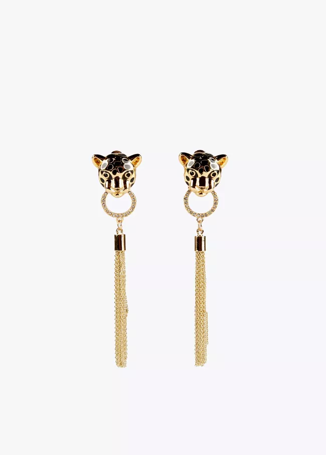 Boucles d’oreilles pendantes léopard