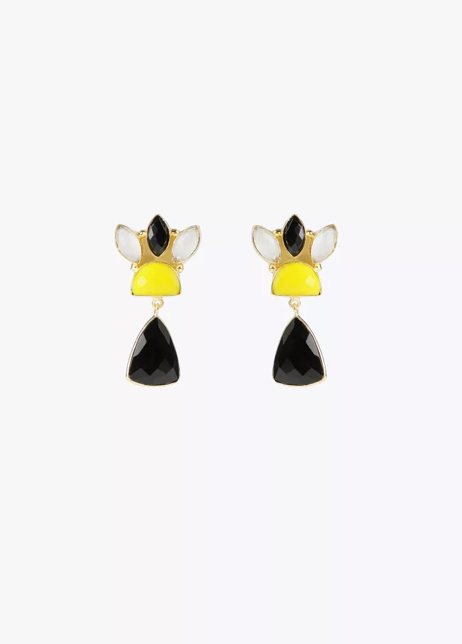 Pendientes piedra tricolor